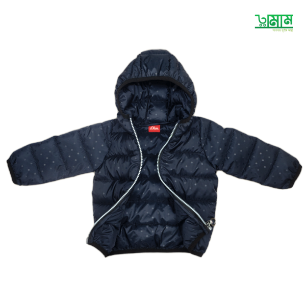 Kids’ Navy Blue Dot Padded Jacket – Warm, Stylish, and Comfortable Outerwear for Children - Image 2