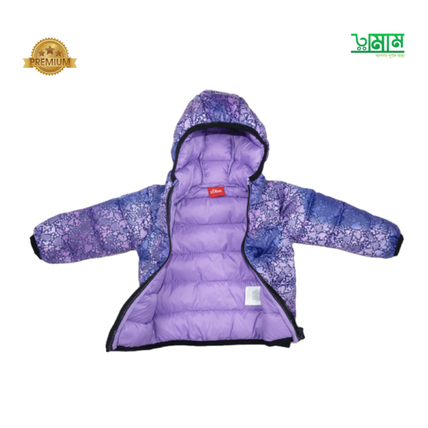 Kids Purple Star Printed Puffer Jacket – Warm, Stylish, and Comfortable Outerwear for Children - Image 2